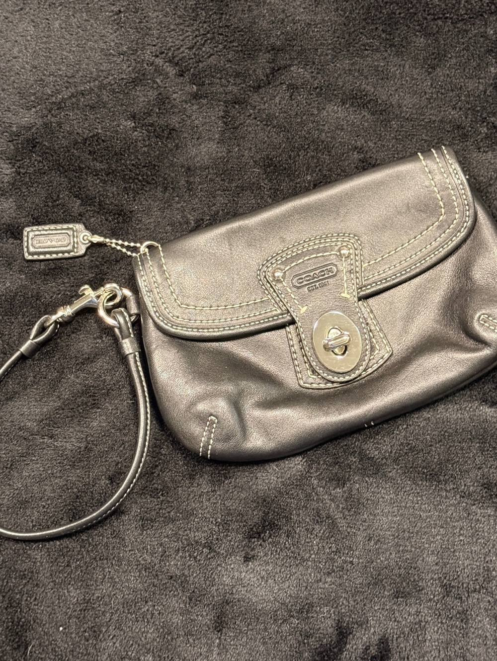 Coach Y2K Leather Legacy Turnlock Wristlet